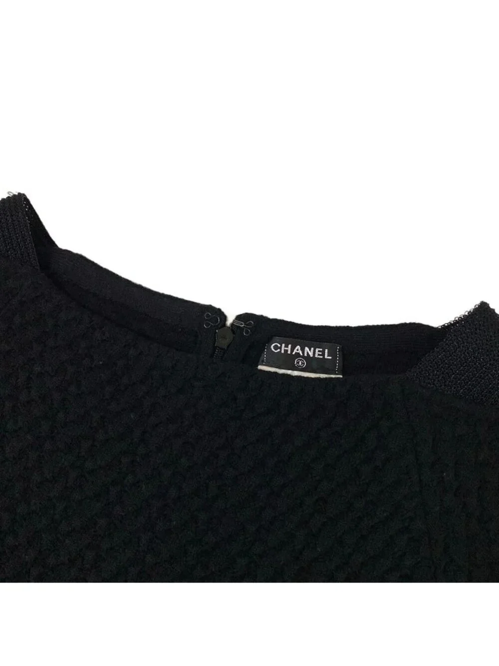 Chanel Dress S Black Sleeveless Wool